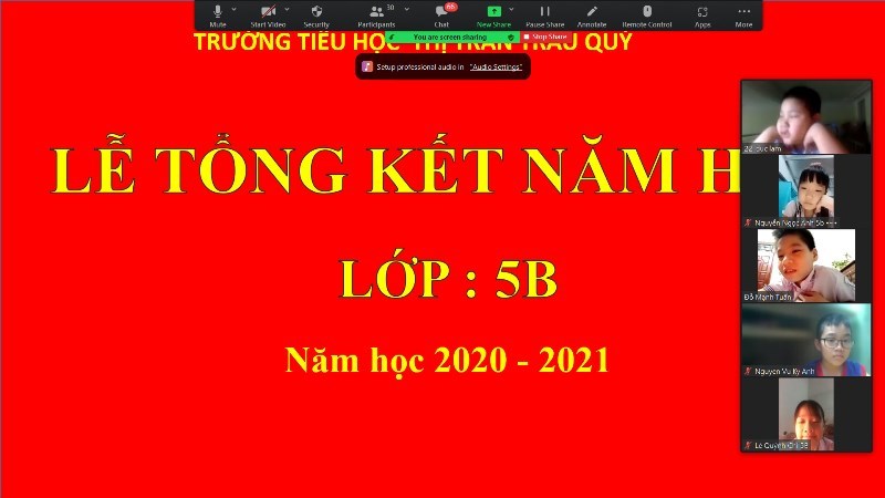 Những lời tri ân của học sinh lớp 5B trong ngày lễ tổng kết năm học 2020 - 2021 đầy ý nghĩa.